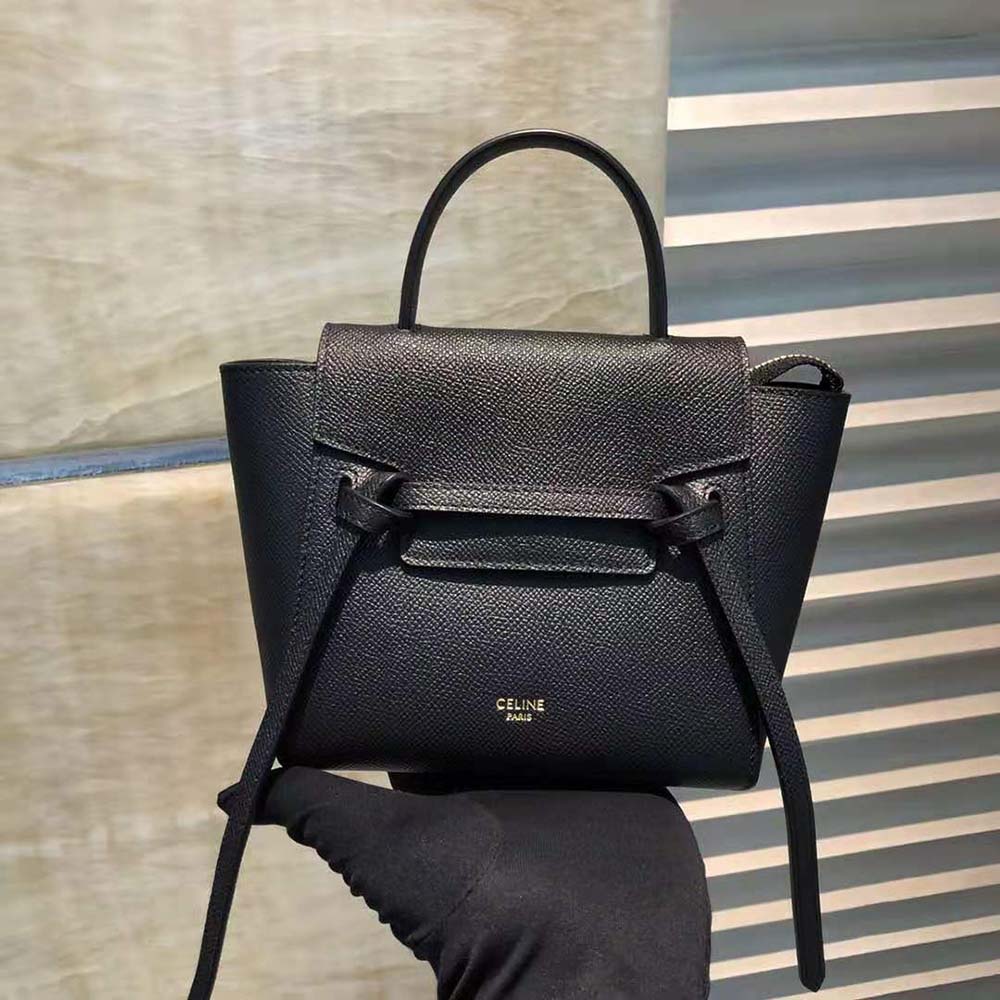 Celine Women Pico Belt Bag in Grained Calfskin-Black - image 2
