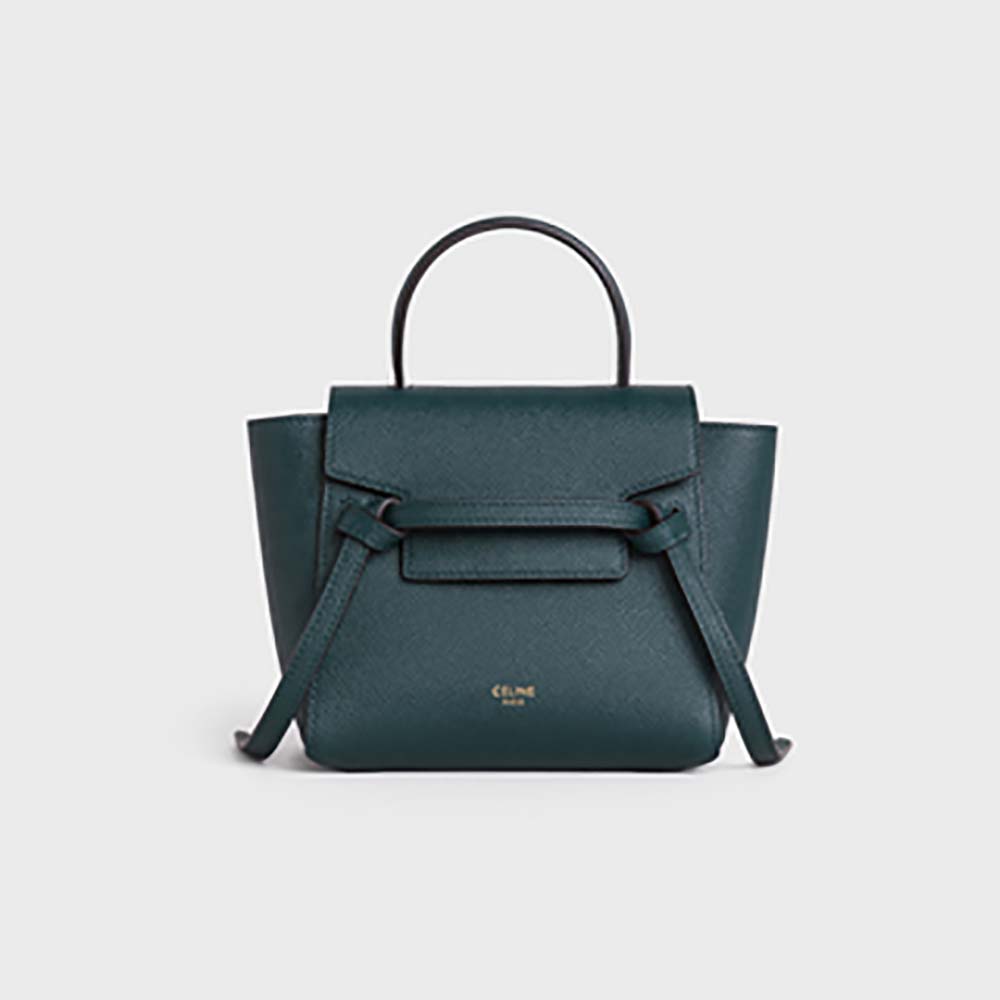 Celine Women Pico Belt Bag in Grained Calfskin-Green - image 1