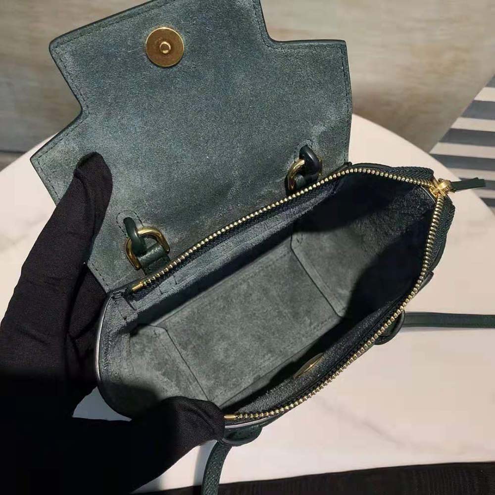 Celine Women Pico Belt Bag in Grained Calfskin-Green - image 6