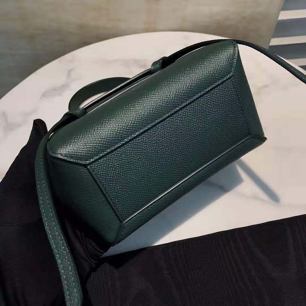 Celine Women Pico Belt Bag in Grained Calfskin-Green - image 7