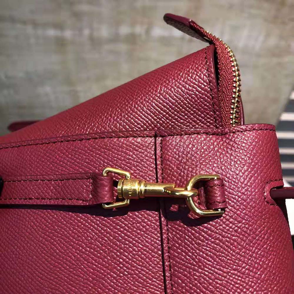 Celine Women Pico Belt Bag in Grained Calfskin-Maroon - image 8