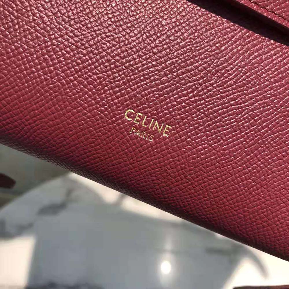 Celine Women Pico Belt Bag in Grained Calfskin-Maroon - image 7