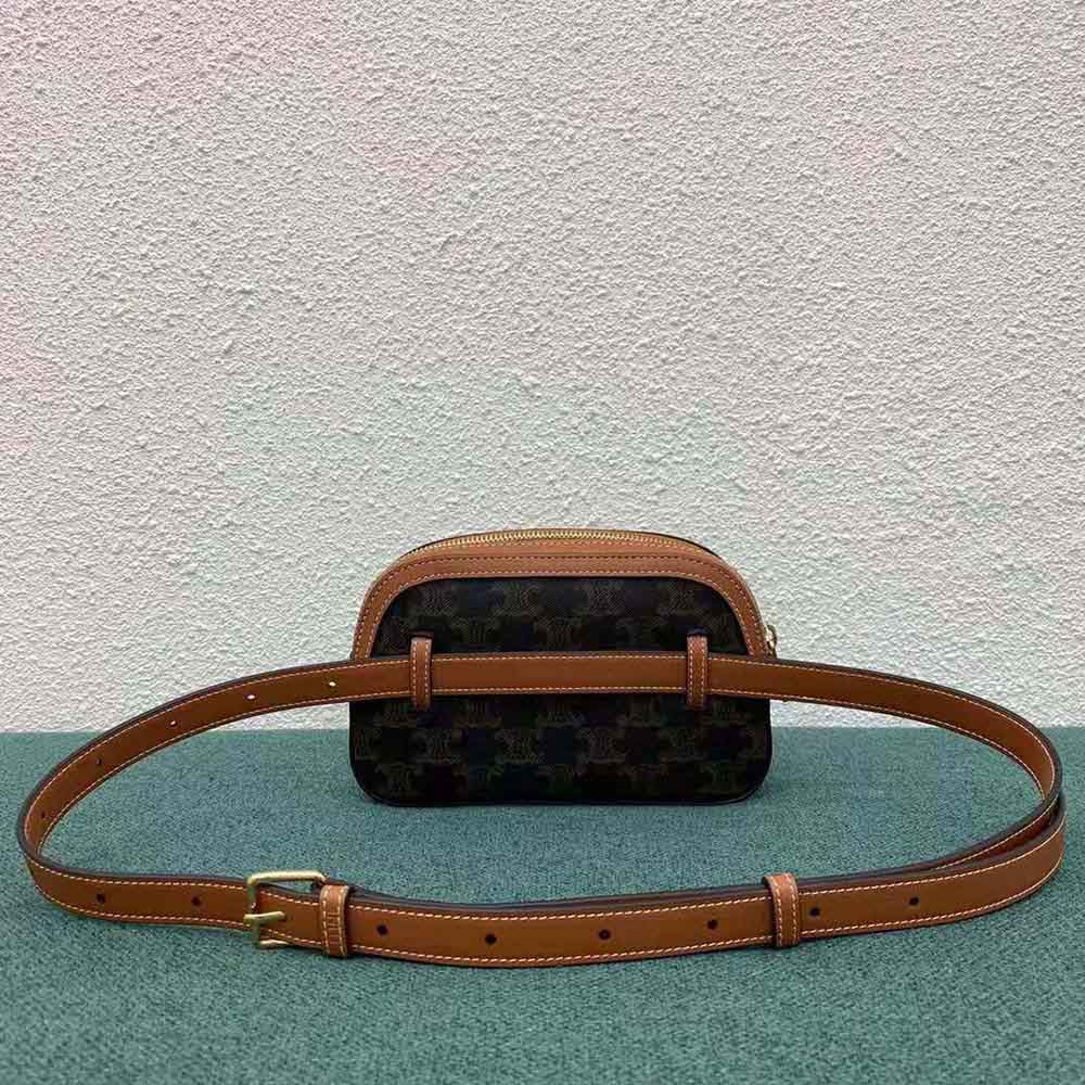 Side angle showing adjustable strap of Celine Women Small Belt Bag