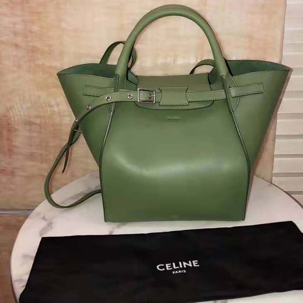 Close-up detail of gold hardware on Celine Women Small Big Bag in smooth calfskin
