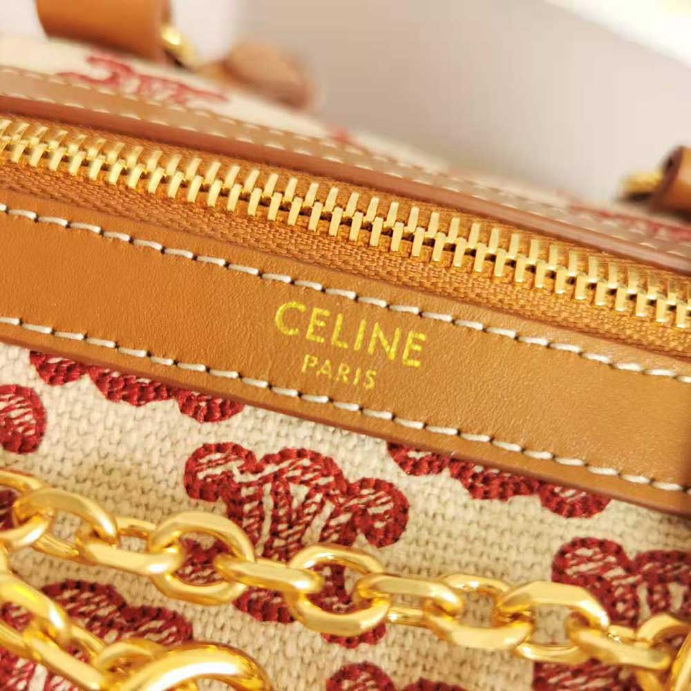 Celine Women Small Boston Bag in Textile With Triomphe Embroidery - image 9