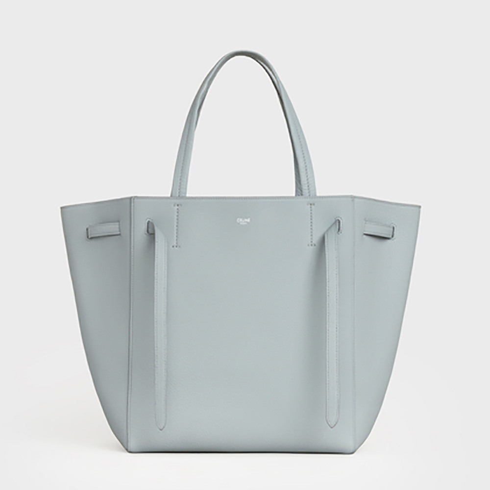 Front view of Celine Women Small Cabas Phantom in soft grained calfskin blue