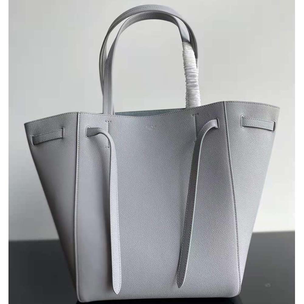 Close-up of silver-tone hardware and zipper on Celine Women Small Cabas Phantom
