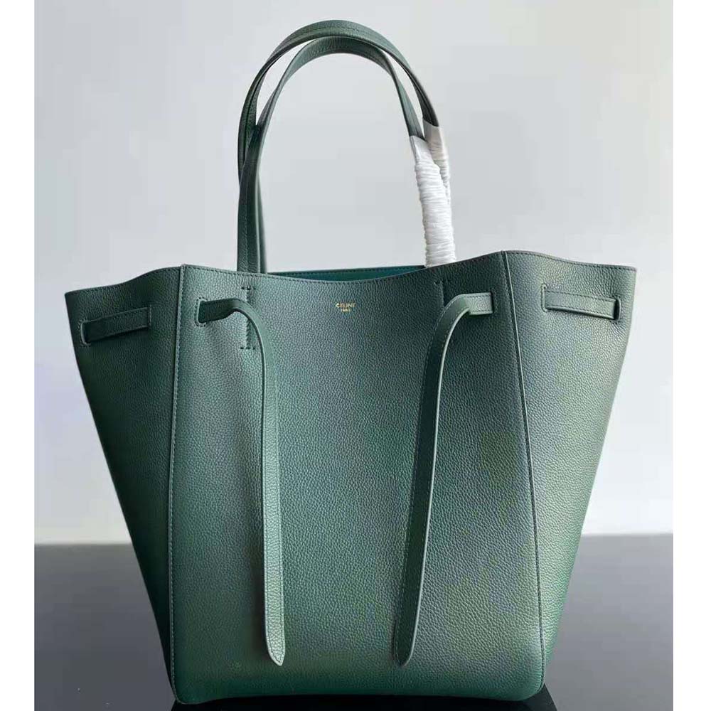 Celine Women Small Cabas Phantom in Soft Grained Calfskin-Green - image 2
