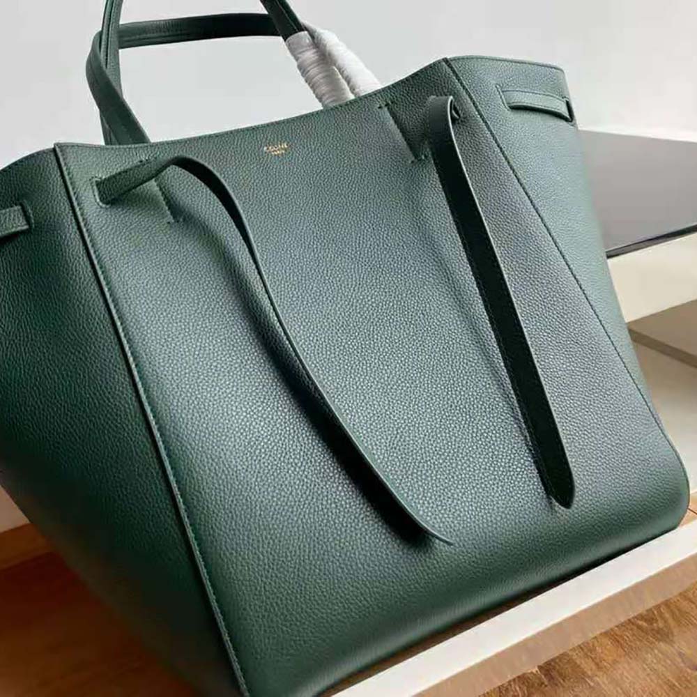Celine Women Small Cabas Phantom in Soft Grained Calfskin-Green - image 5