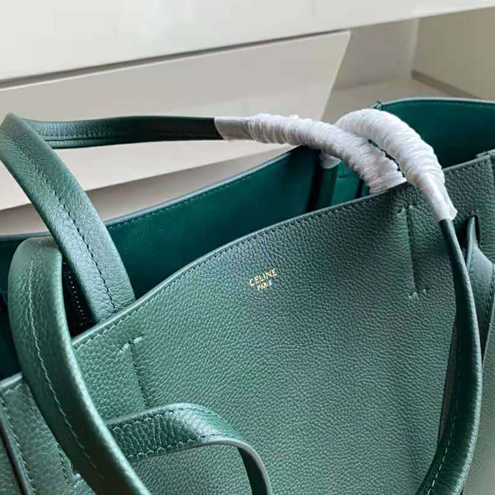 Celine Women Small Cabas Phantom in Soft Grained Calfskin-Green - image 8