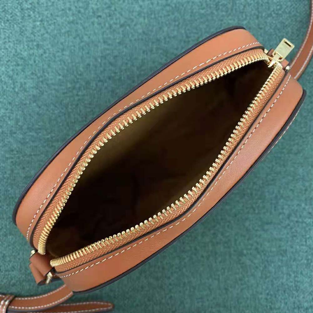 Celine Women Small Camera Bag in Triomphe Canvas-Brown - image 7