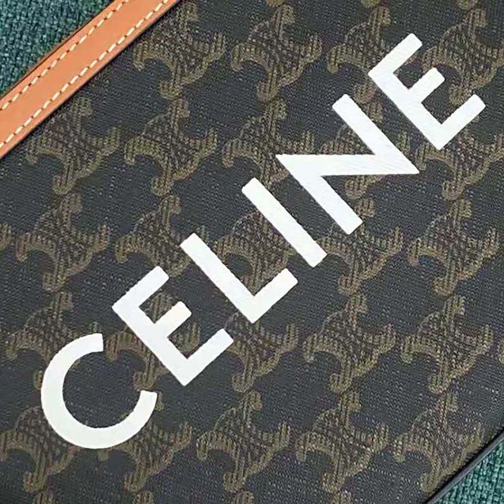 Celine Women Small Camera Bag in Triomphe Canvas-Brown - image 8