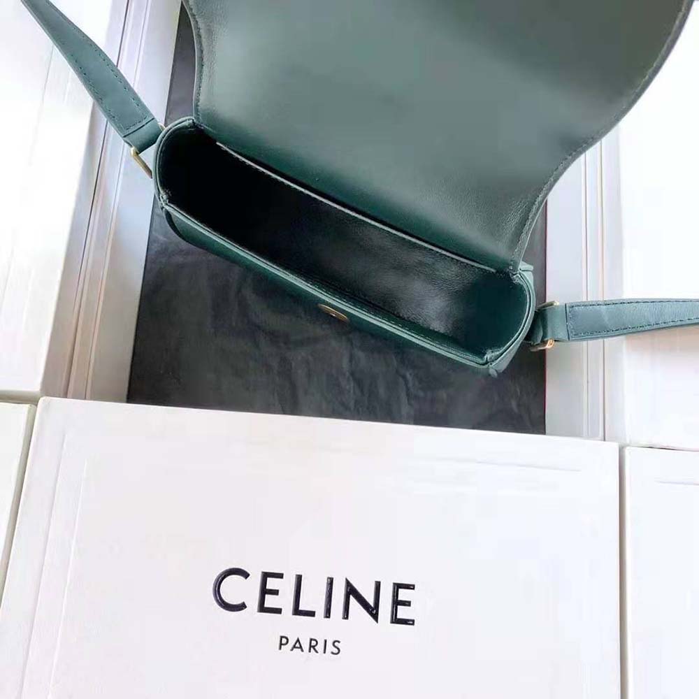 Celine Women Small Crecy Bag in Satinated Calfskin-Green - image 10
