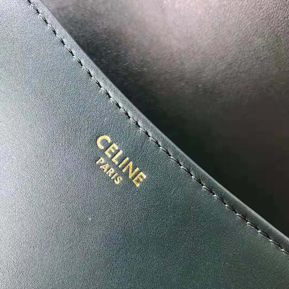 Celine Women Small Crecy Bag in Satinated Calfskin-Green - image 9