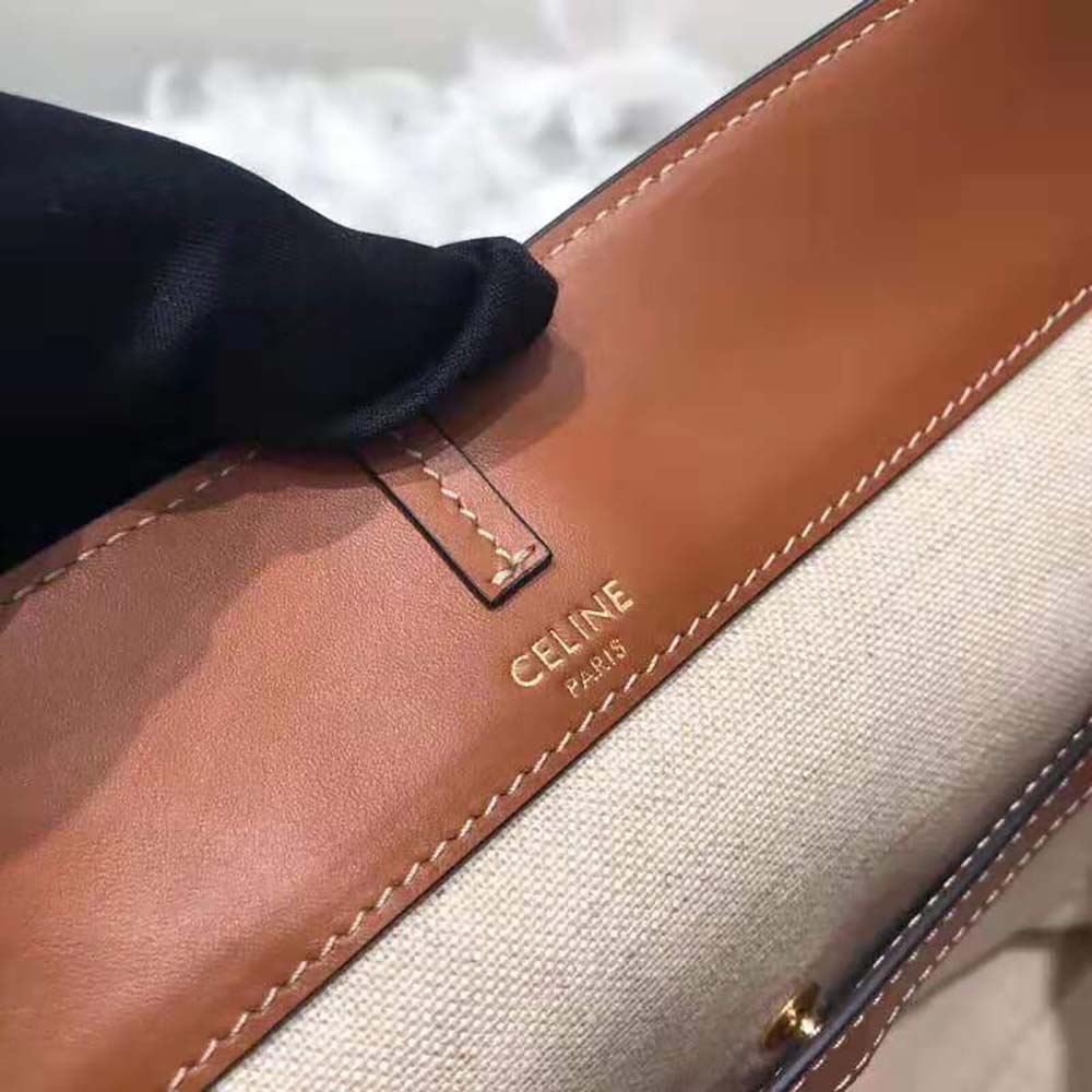 Celine Women Small Soft Bucket Bag in Triomphe Jacquard and Calfskin - image 8