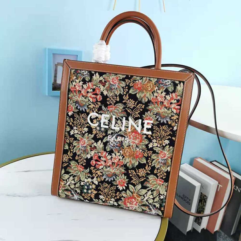 Close-up detail of gold hardware on Small Vertical Cabas Celine by Celine