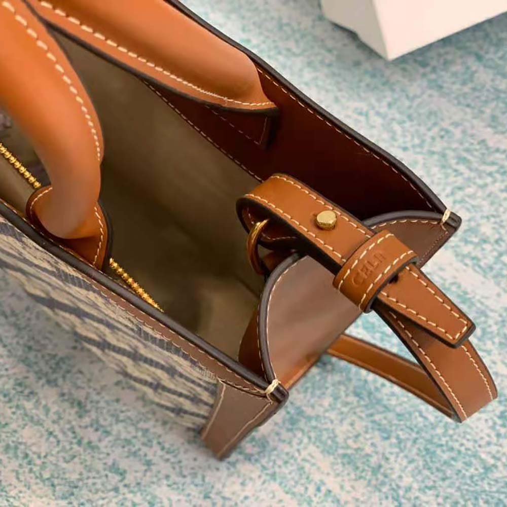 Celine Women Small Vertical Cabas Celine in Maillon Triomphe Jacquard and Calfskin - image 11