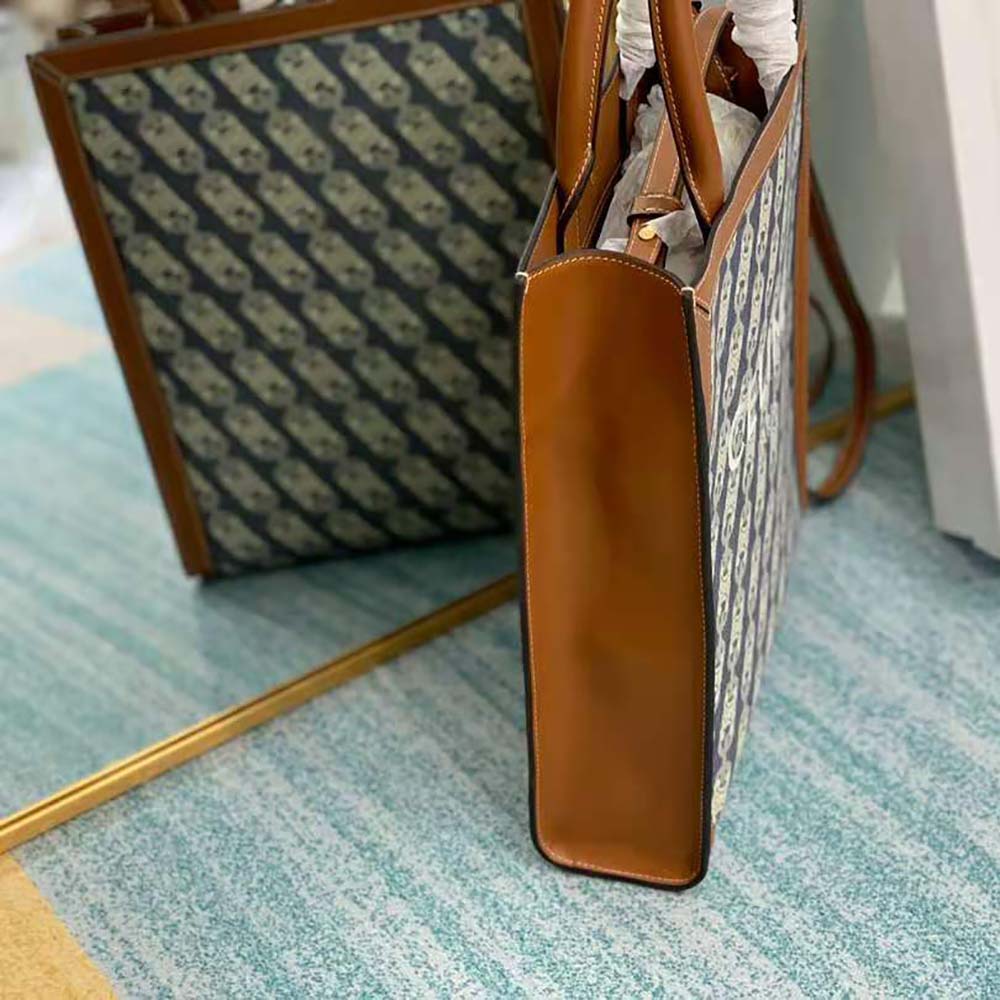 Celine Women Small Vertical Cabas Celine in Maillon Triomphe Jacquard and Calfskin - image 4