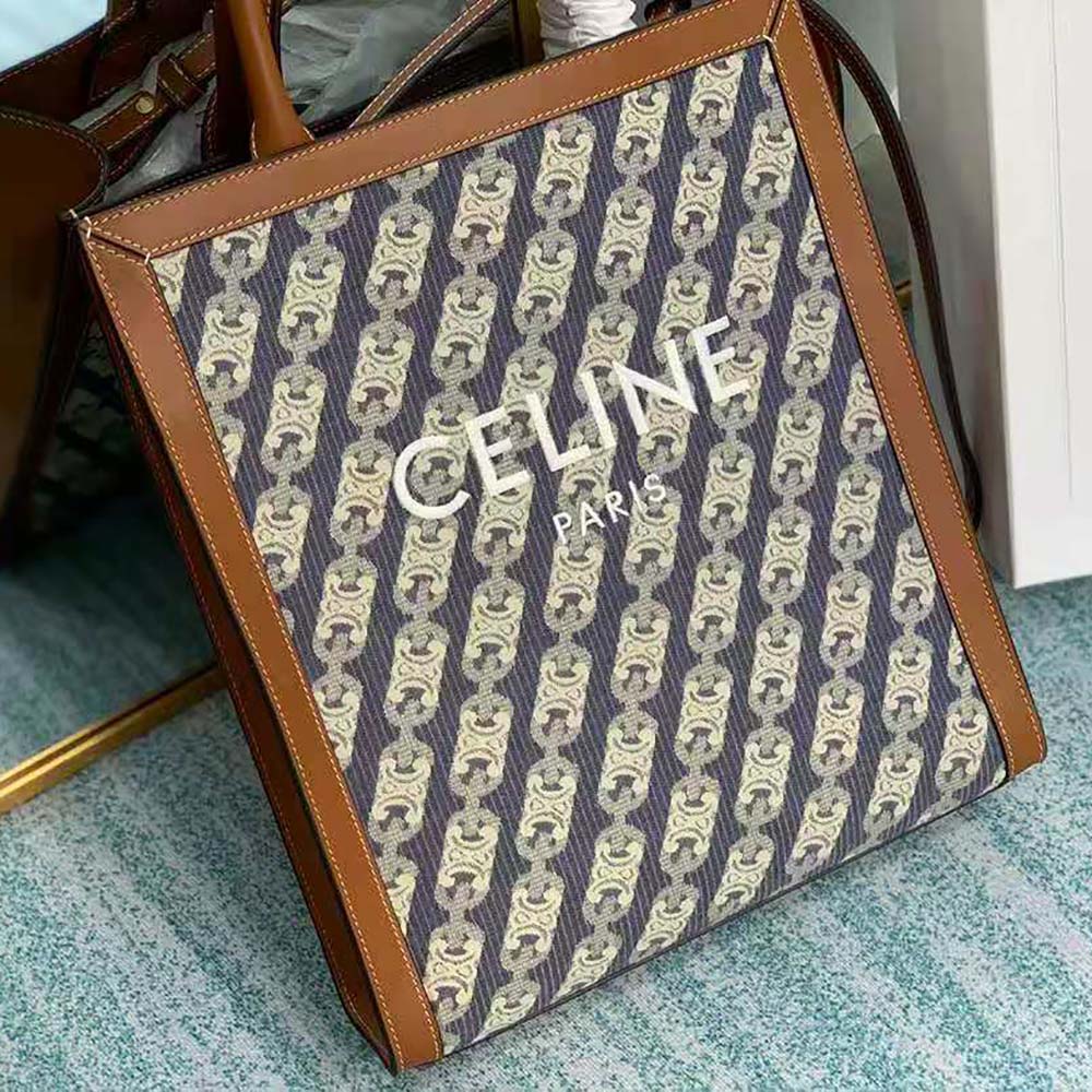 Celine Women Small Vertical Cabas Celine in Maillon Triomphe Jacquard and Calfskin - image 7