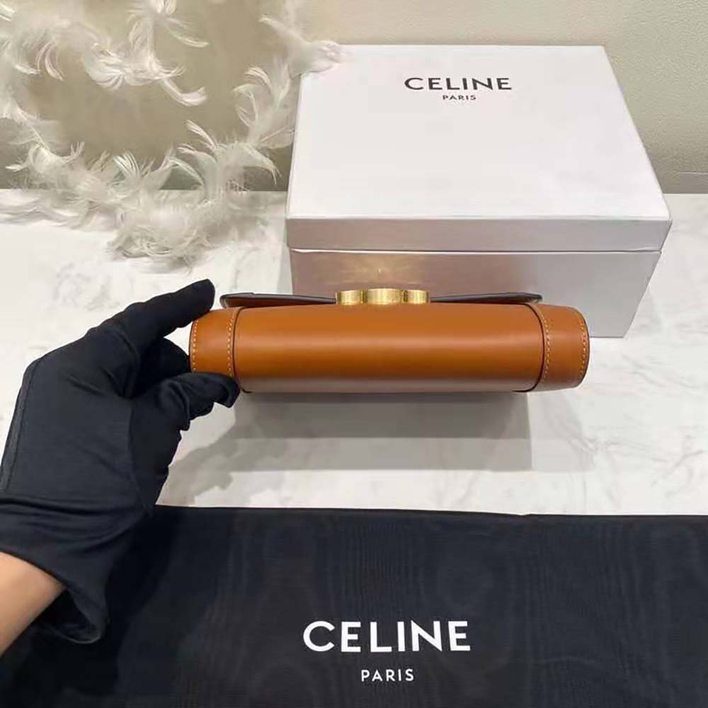 Celine Women Strap Bag Triomphe in Natural Calfskin-Brown - image 5