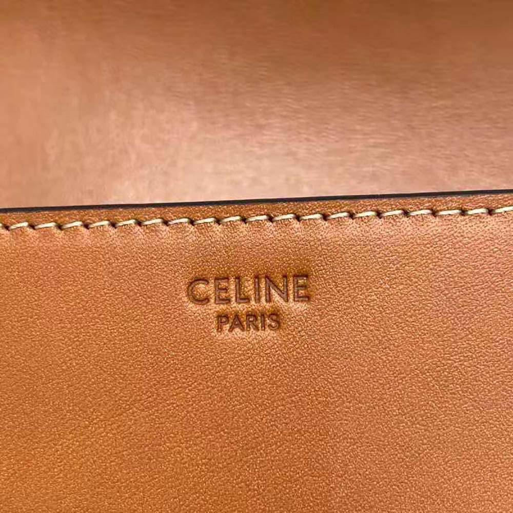 Celine Women Strap Bag Triomphe in Natural Calfskin-Brown - image 8