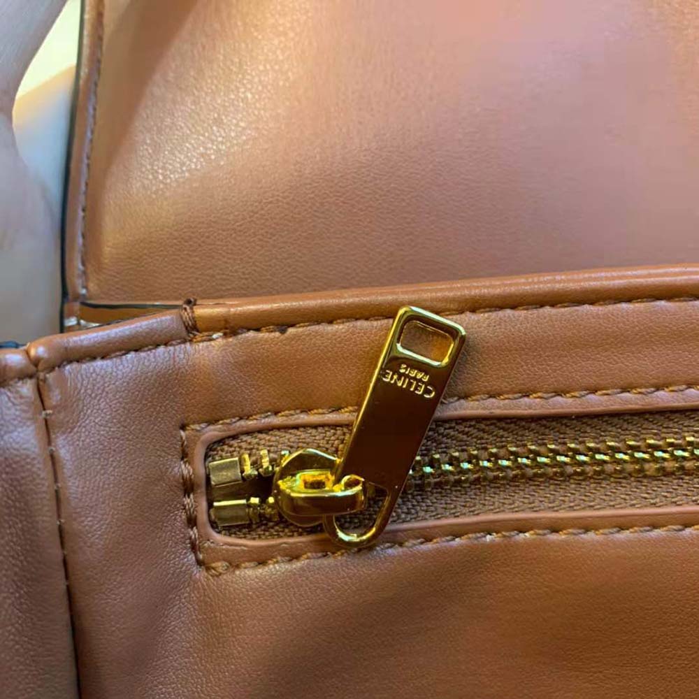 Celine Women Teen Triomphe Bag in Textile and Natural Calfskin - image 10