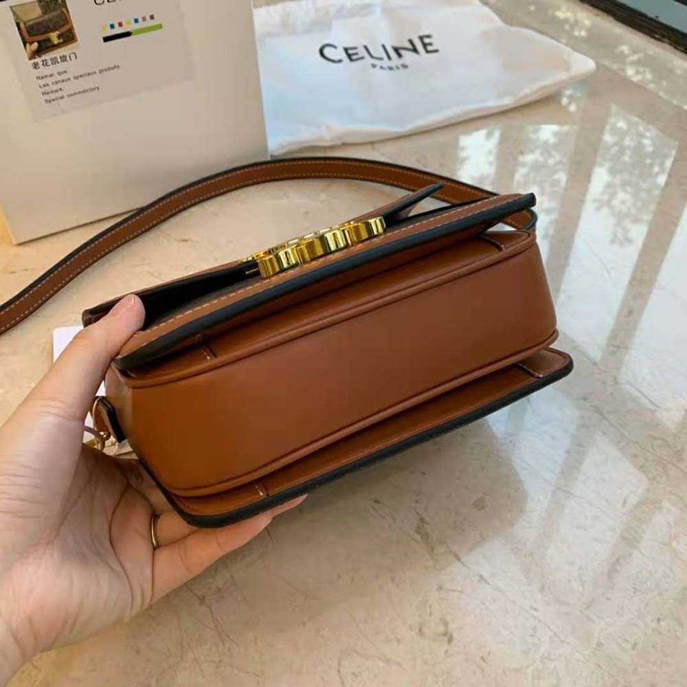 Side profile showing structured silhouette of Celine Women Teen Triomphe Bag