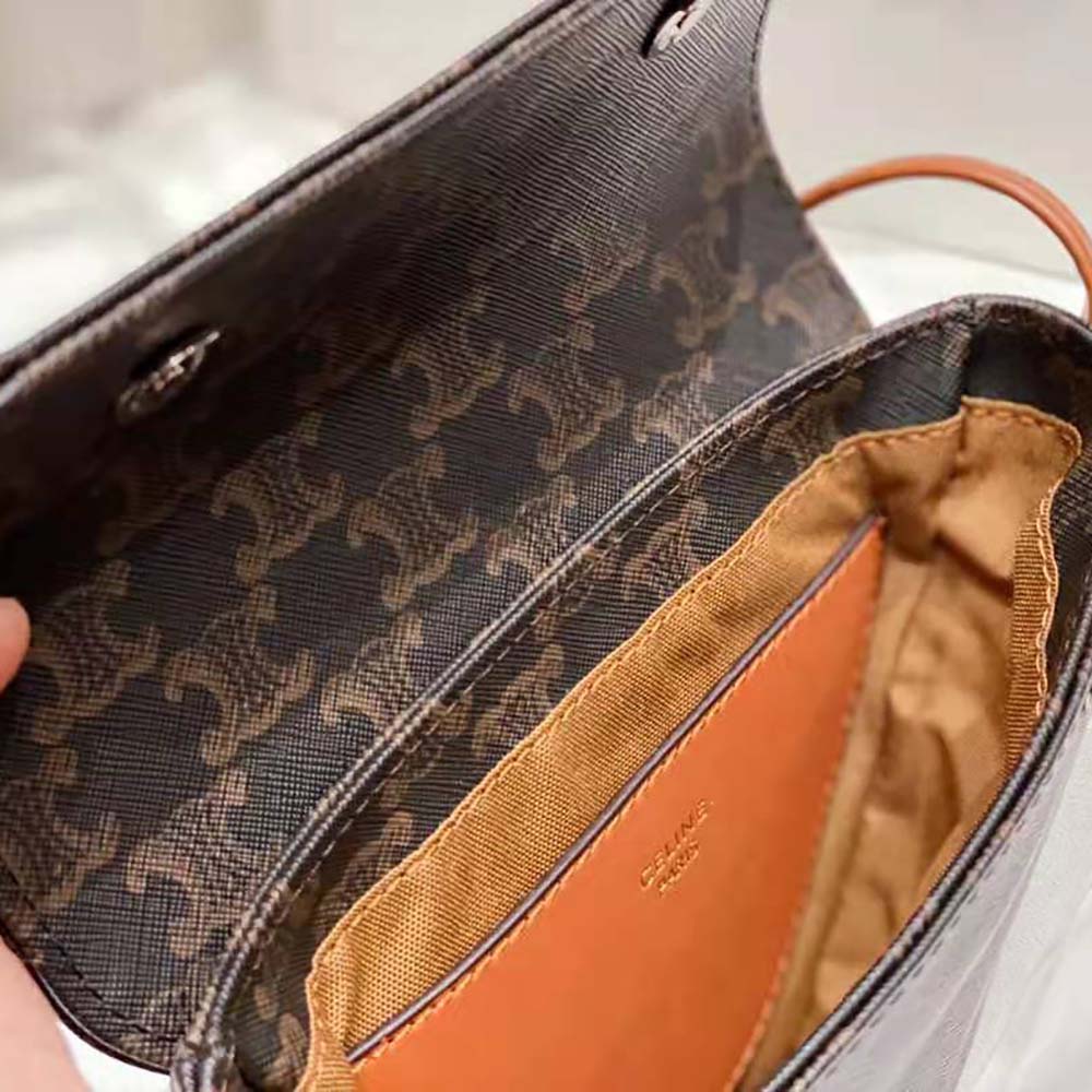 Celine Women Triangle Bag in Triomphe Canvas-Brown - image 6