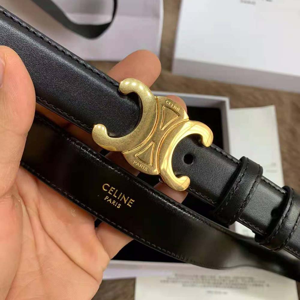 Celine Women Triomphe Belt in Smooth Calfskin-Black - image 4