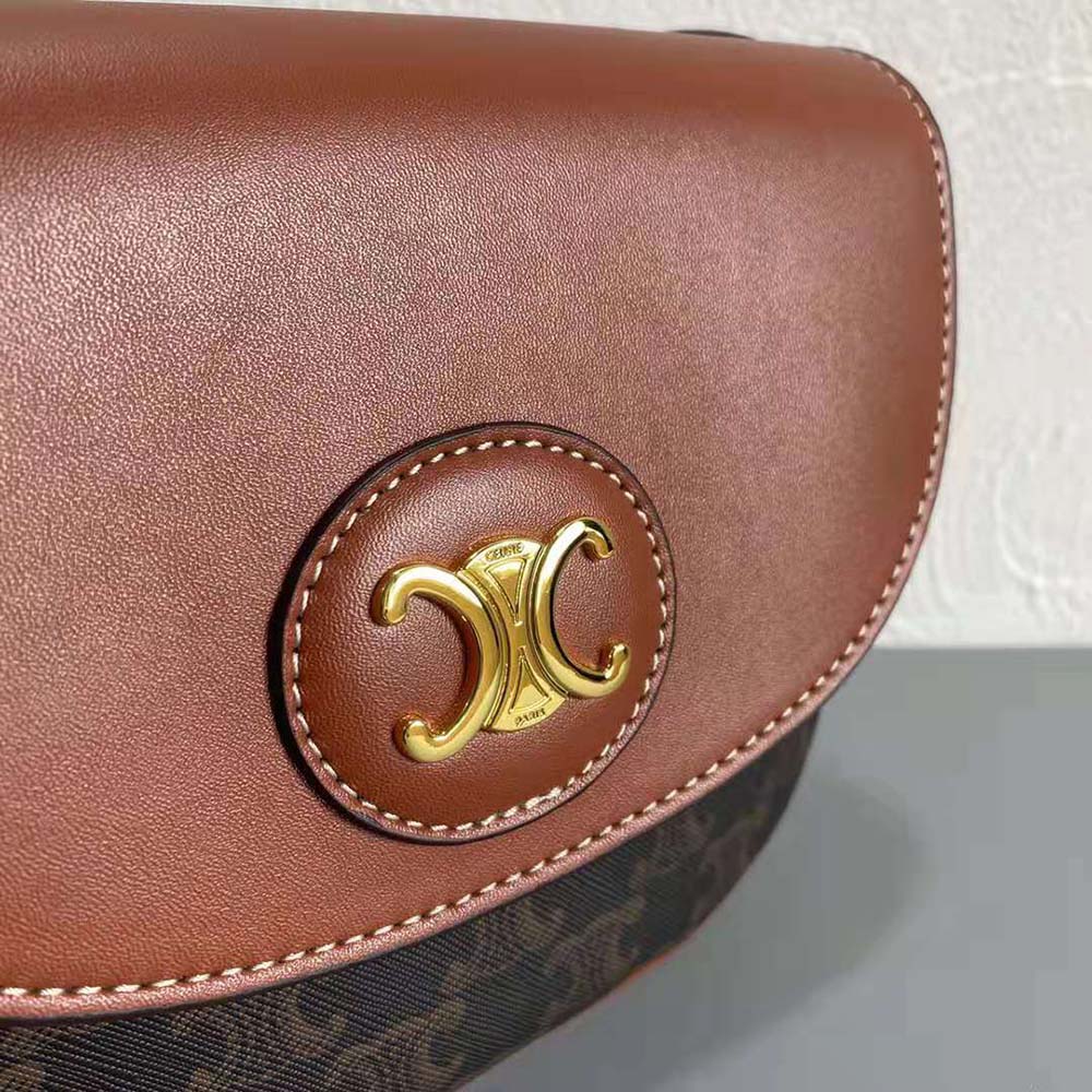 Celine Women Triomphe Saddle Bag in Triomphe Canvas - image 10