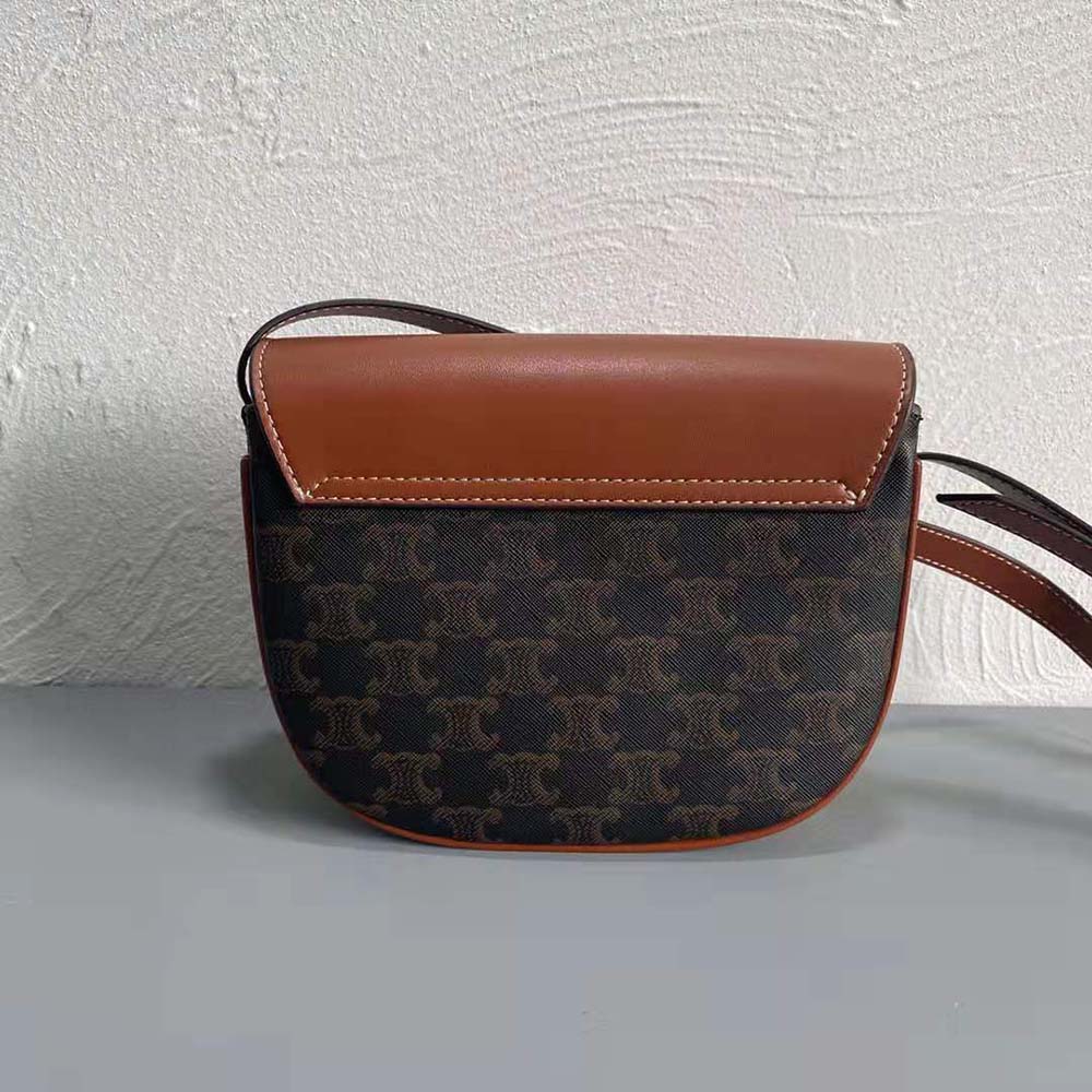 Celine Women Triomphe Saddle Bag in Triomphe Canvas - image 4