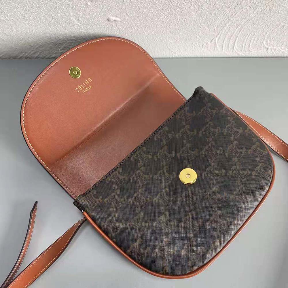 Celine Women Triomphe Saddle Bag in Triomphe Canvas - image 5
