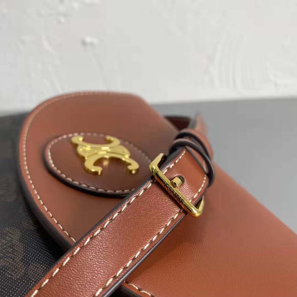 Celine Women Triomphe Saddle Bag in Triomphe Canvas - image 8