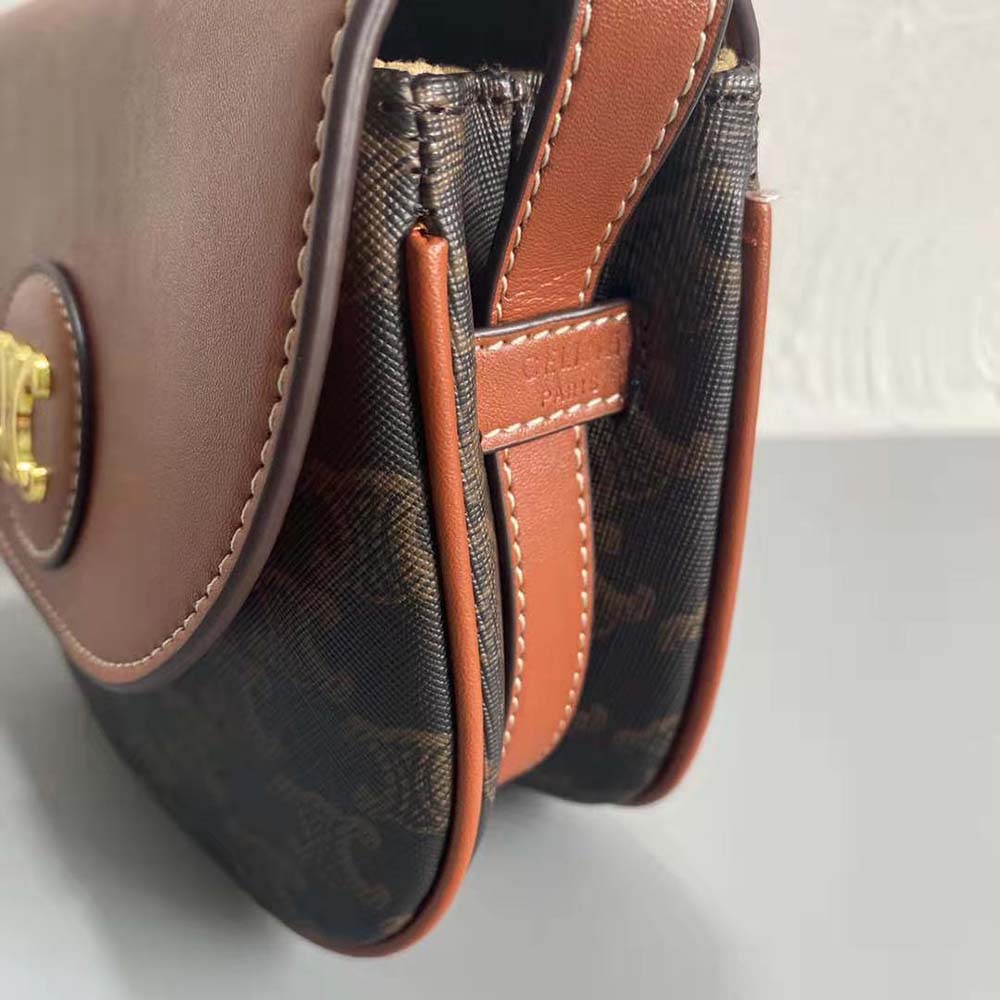 Celine Women Triomphe Saddle Bag in Triomphe Canvas - image 9
