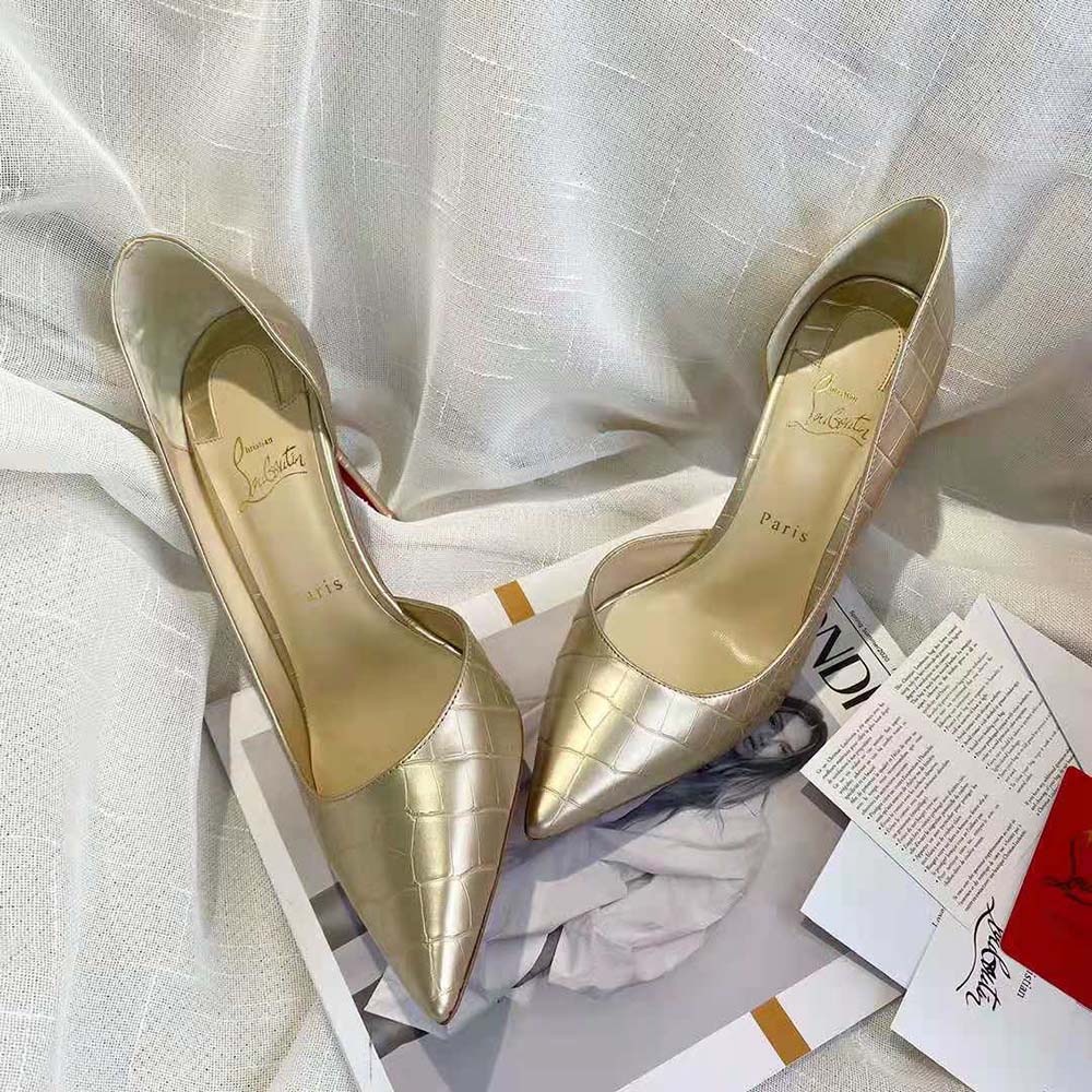 Christian Louboutin Women Lriza 100 mm Heel-Gold - image 4