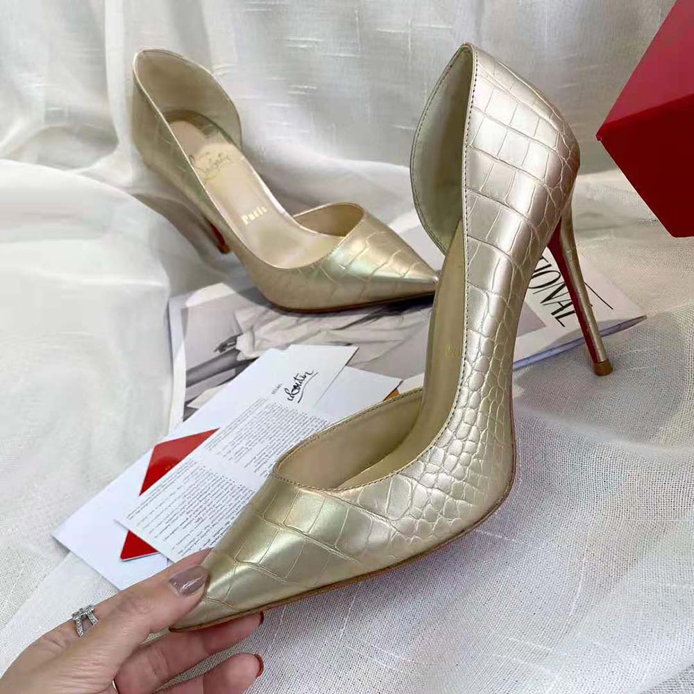 Christian Louboutin Women Lriza 100 mm Heel-Gold - image 5