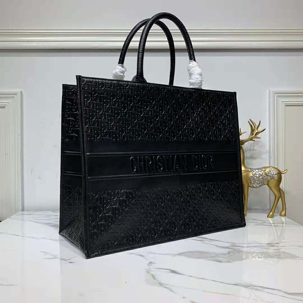 Dior Book Tote Black Dior Oblique Embossed Calfskin - image 4