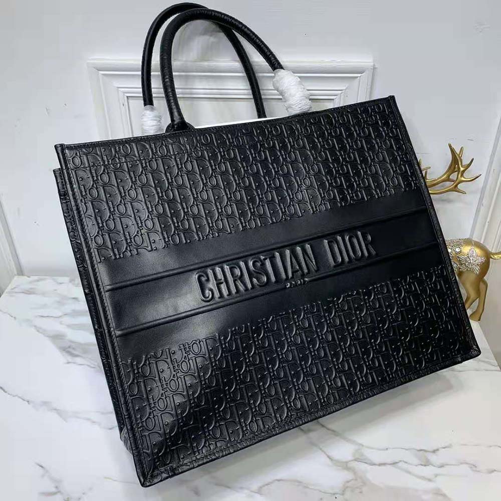 Dior Book Tote Black Dior Oblique Embossed Calfskin - image 5