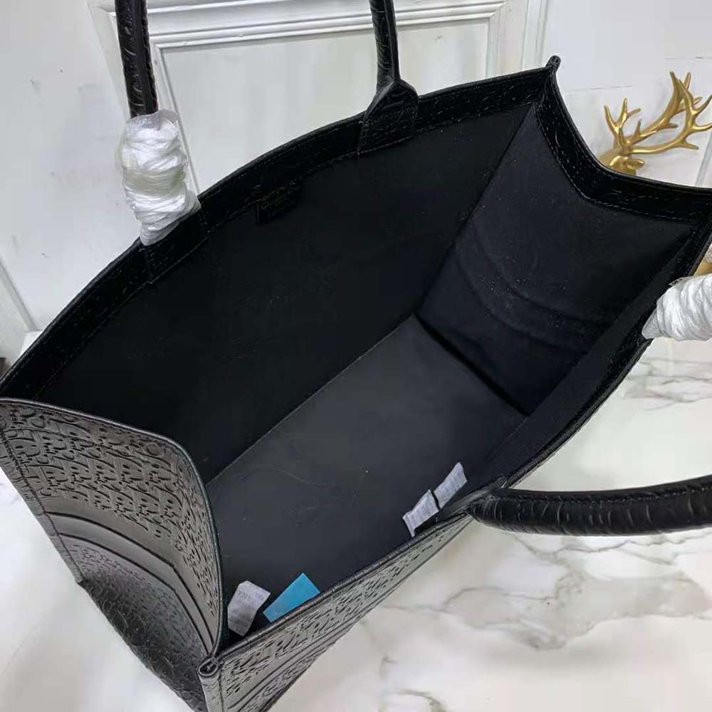 Dior Book Tote Black Dior Oblique Embossed Calfskin - image 8