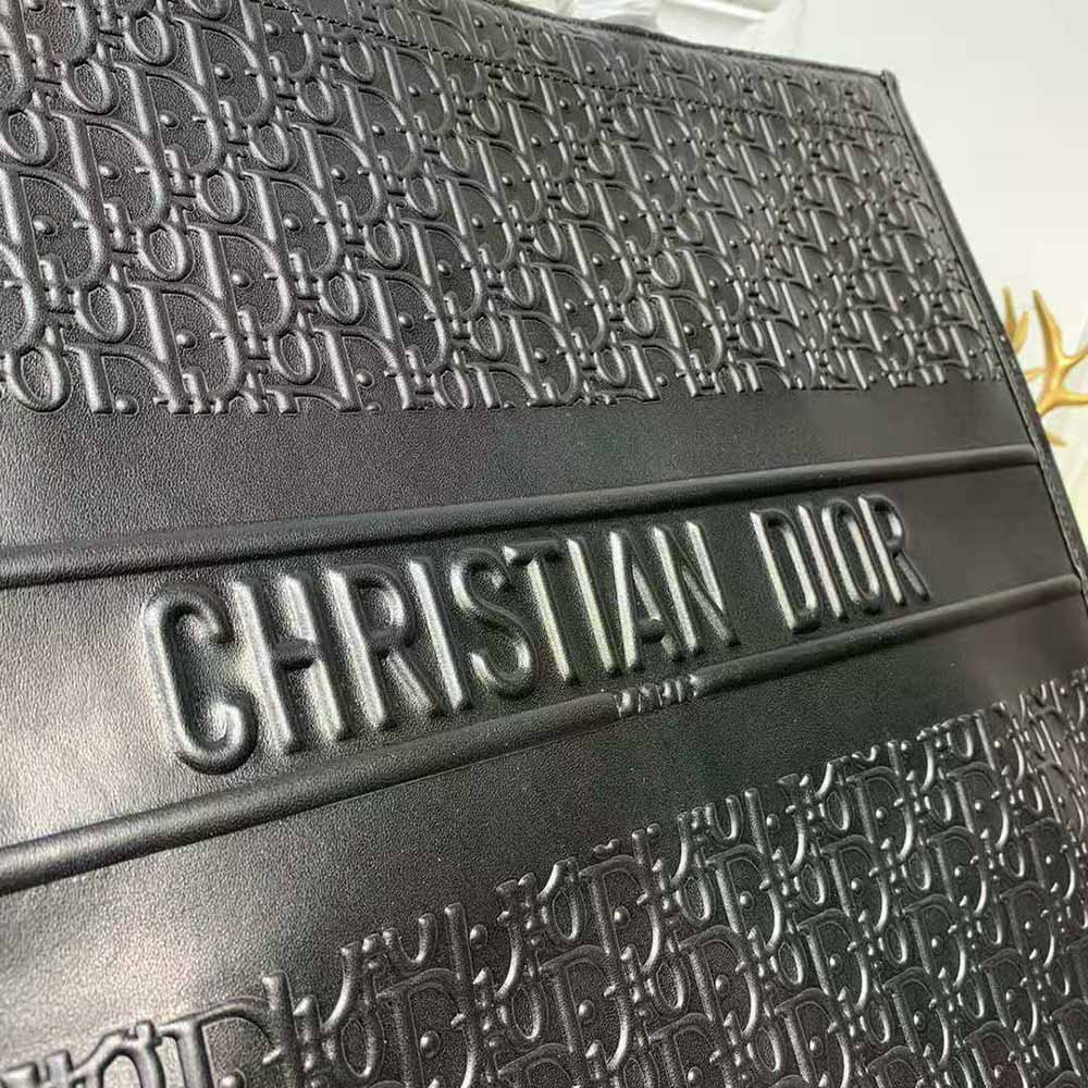 Dior Book Tote Black Dior Oblique Embossed Calfskin - image 9