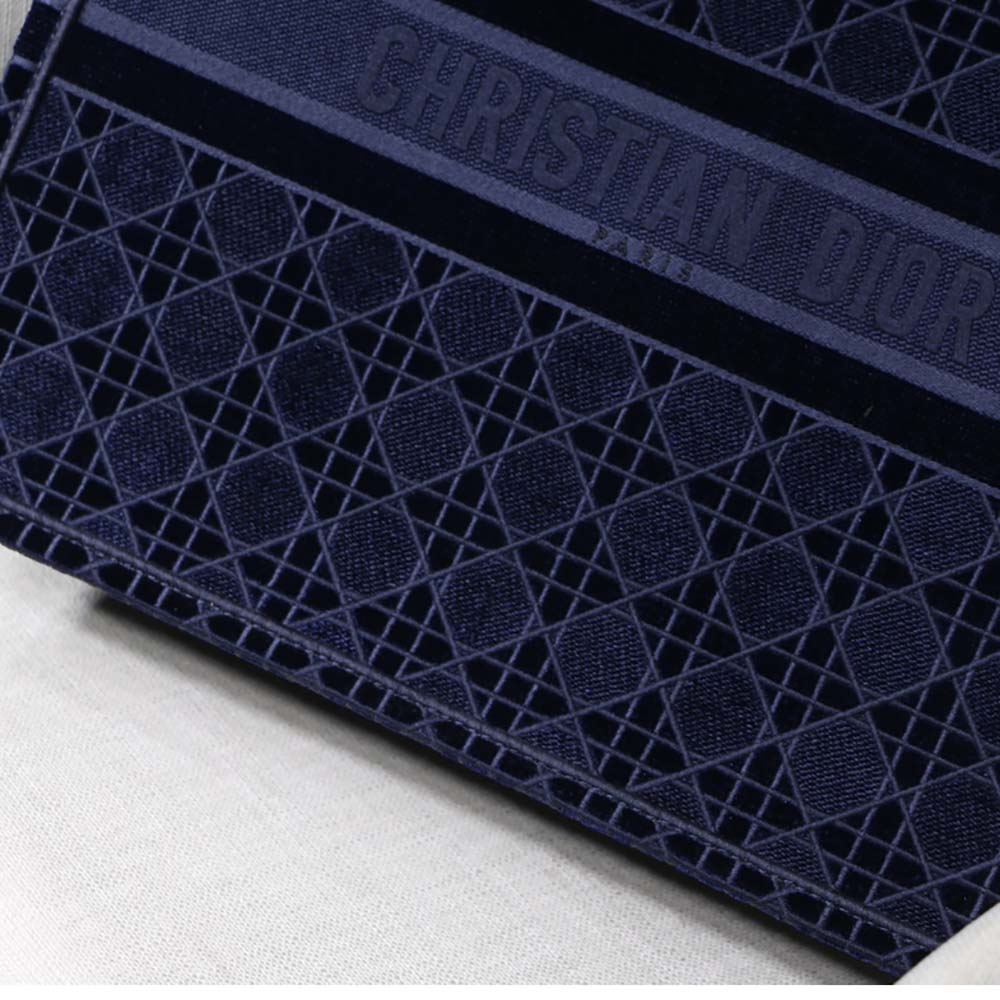 Dior Book Tote Blue Cannage Embroidered Velvet - image 8