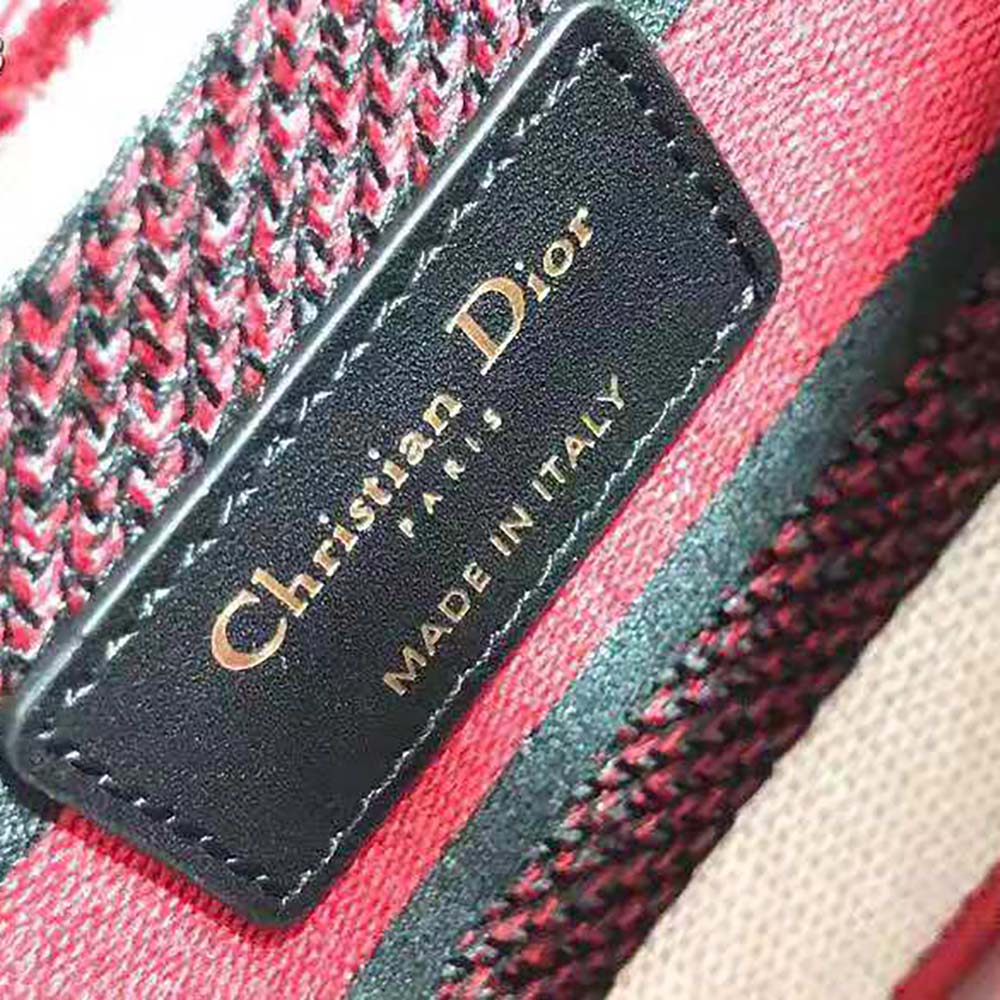 Dior Medium Lady D-Lite Dioramour Bag Red Dior Dots Embroidery - image 10