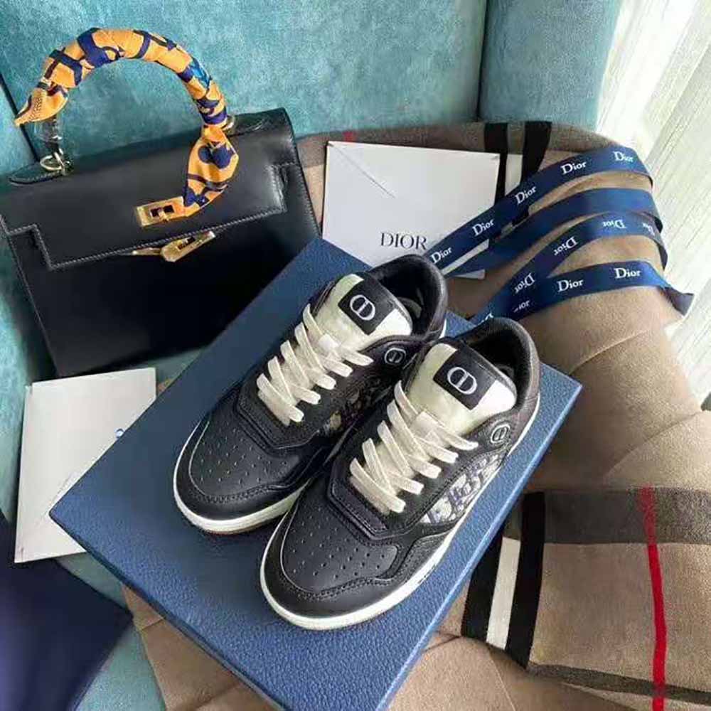 Top view showing lace-up closure on Dior Men B27 Low-Top Sneaker
