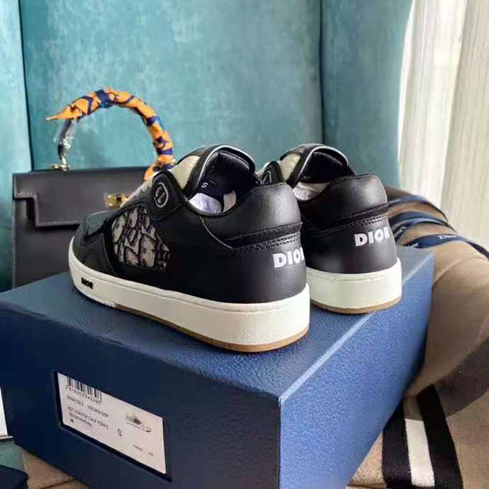 Dior Men B27 Low-Top Sneaker Smooth Calfskin with Dior Oblique Jacquard-Black - image 6
