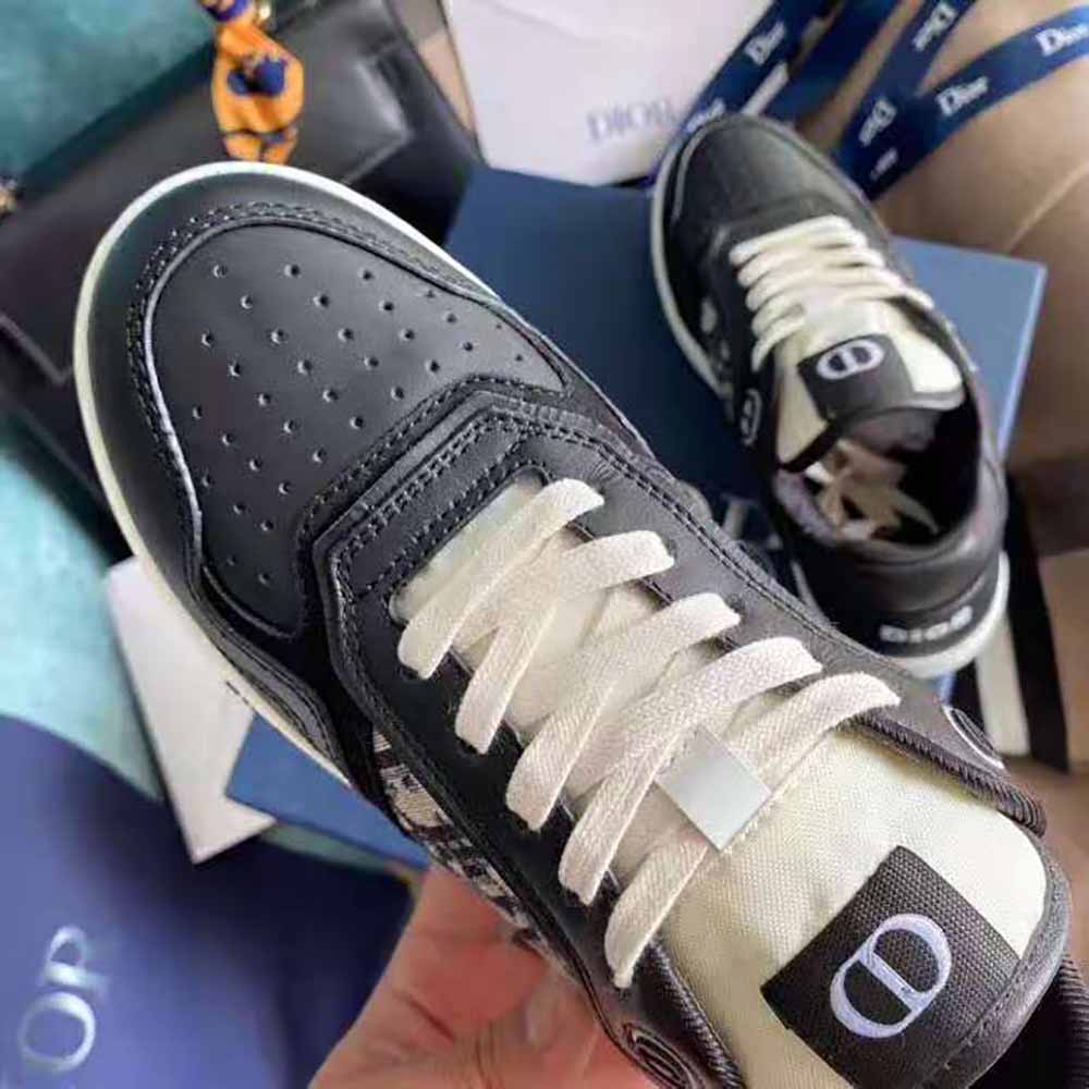 Dior Men B27 Low-Top Sneaker Smooth Calfskin with Dior Oblique Jacquard-Black - image 8