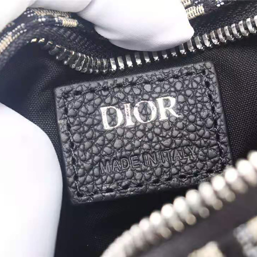 Dior Men Beige and Black Dior Oblique Jacquard Roller Messenger Bag - image 10