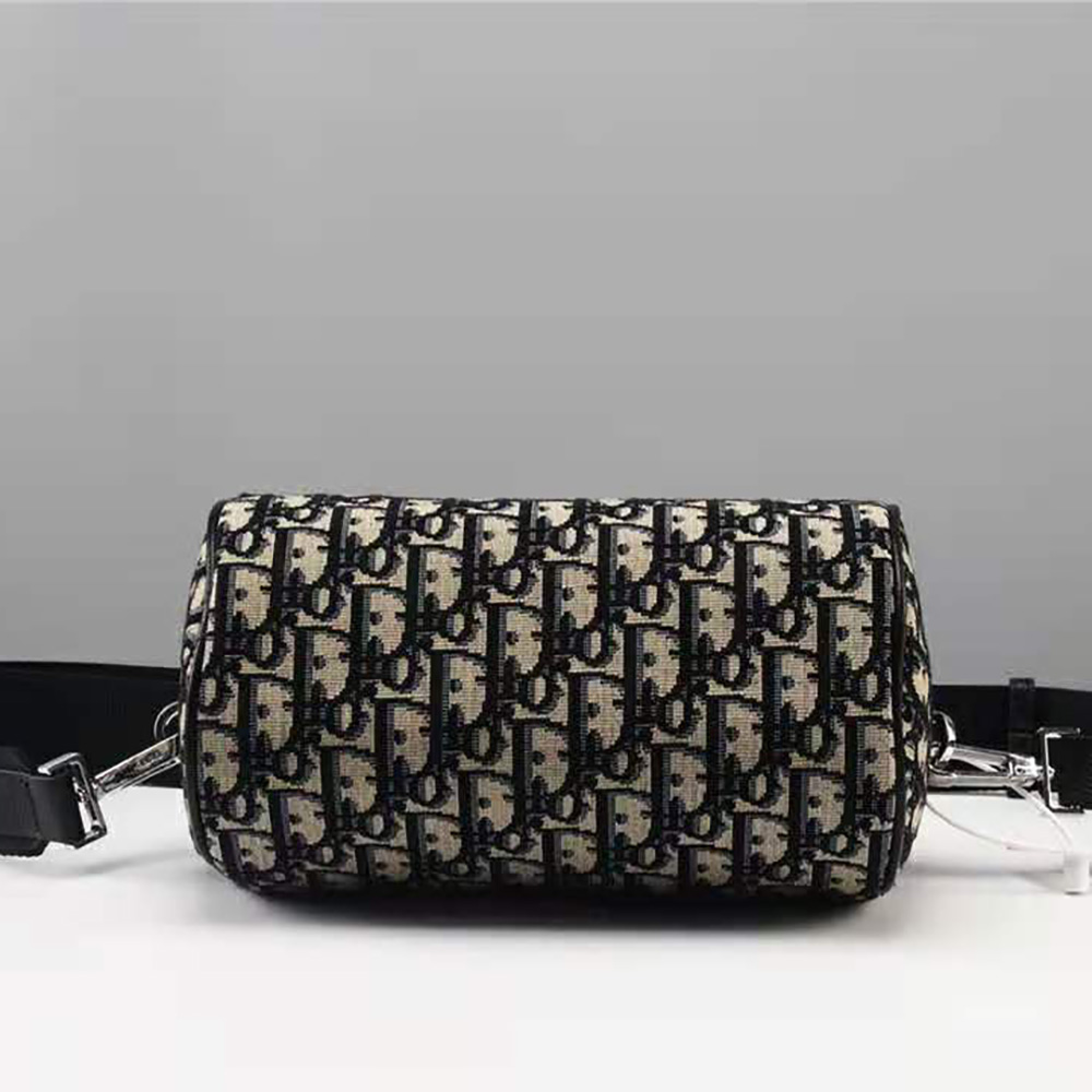 Dior Men Beige and Black Dior Oblique Jacquard Roller Messenger Bag - image 6