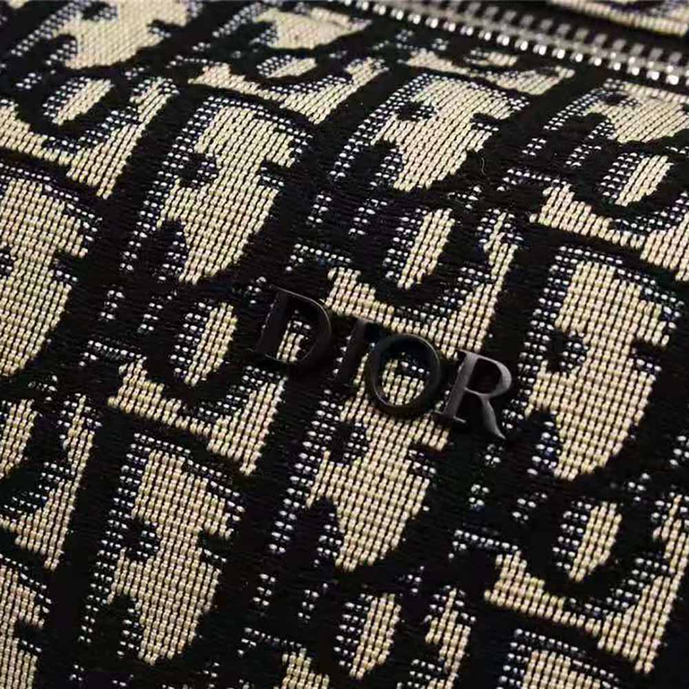 Dior Men Beige and Black Dior Oblique Jacquard Roller Messenger Bag - image 7