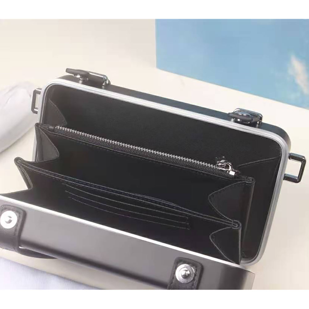 Dior Men Dior and Rimowa Personal Clutch Aluminum and Grained Calfskin-Black - image 7