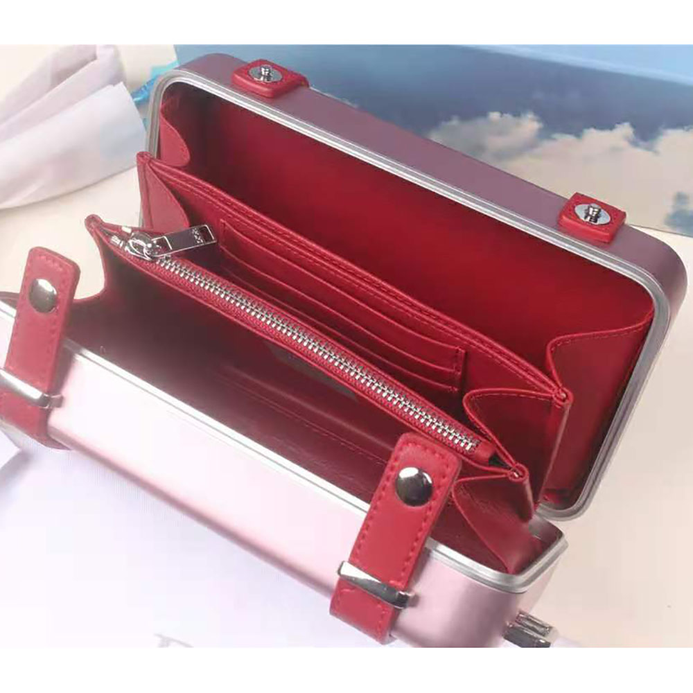 Dior Men Dior and Rimowa Personal Clutch Aluminum and Grained Calfskin-Pink - image 7